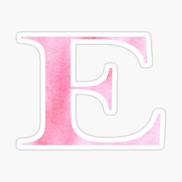 "Watercolor Monogram Pink Letter E" Sticker for Sale by nocap82 Redbubble