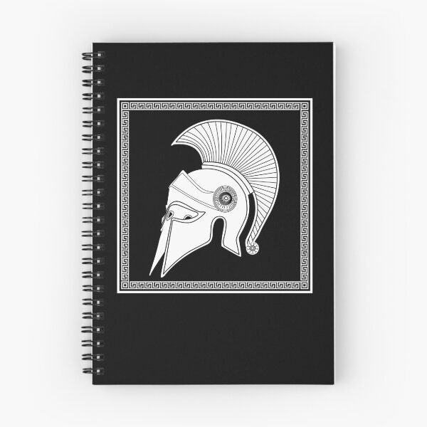 Artikelvorschau, Griechischer römischer Helm in Weiß auf Schwarz entworfen und verkauft von SueKnox.