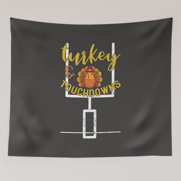 Item preview, Turkey And Touchdowns | Funny Thanksgiving Quotes designed and sold by DrawingBoard.