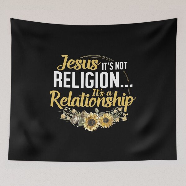 Item preview, Jesus It's Not Religion It's A Relationship, Floral Sunflower Christian Quotes designed and sold by Merchking1.