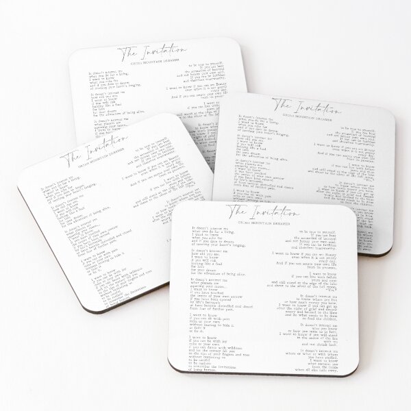 Item preview, The Invitation | Oriah Mountain Dreamer | Poem | Love | Gift | Literary | Literature | Romance | Minimalist | Physical Print designed and sold by SmashingInkster.