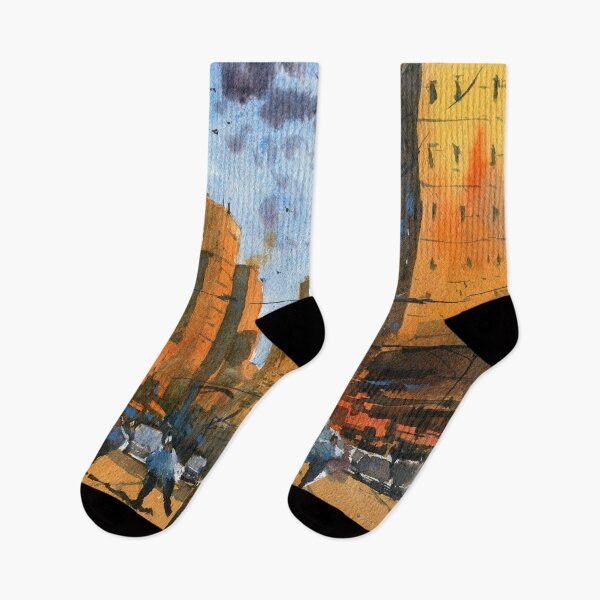 Item preview, Melbourne Street Scene - Elizabeth Street facing Flinders Street designed and sold by darrenyeoart.
