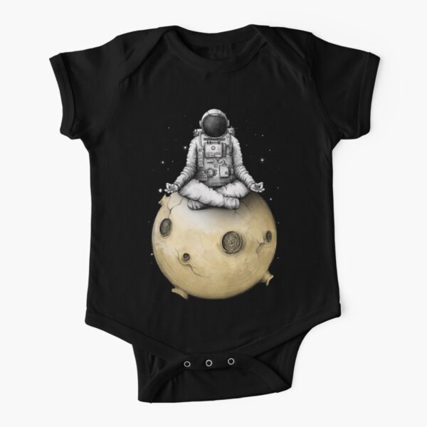 Astronaut Meditation Space Yoga 21 Short Sleeve Baby One-Piece