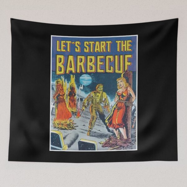 Item preview, Vintage BBQ Barbecue Retro Zombie Burning Halloween Gift designed and sold by TheAplus.