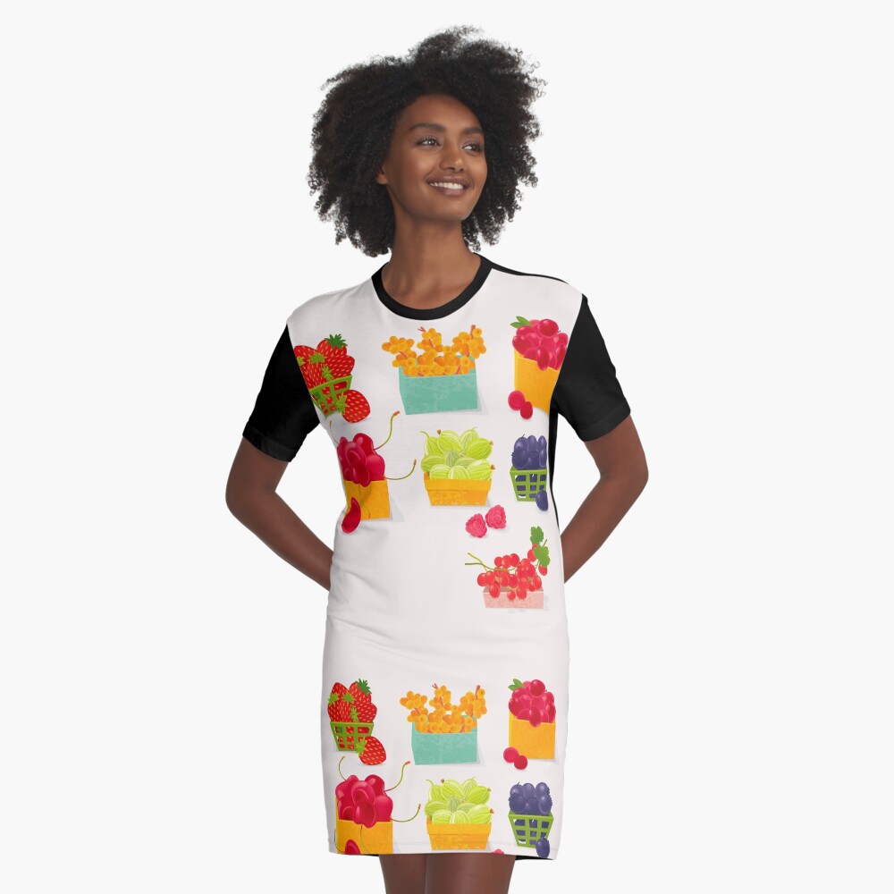 Sweet Berries Graphic T-Shirt Dress