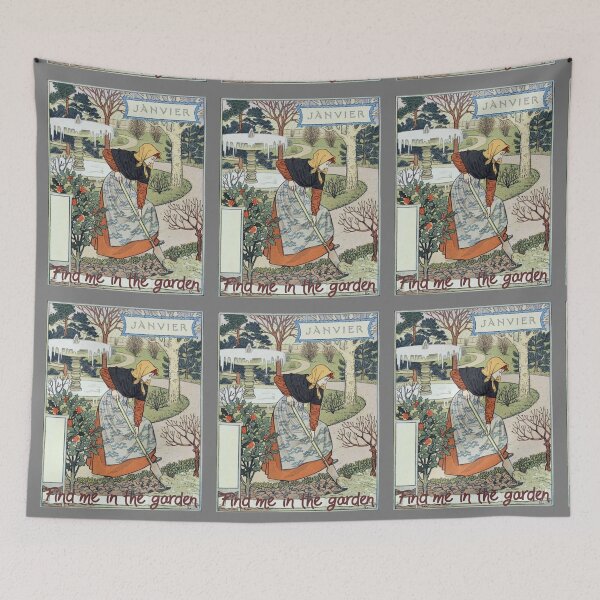 Item preview, Vintage French Winter Garden Month of January-Find Me In The Garden designed and sold by Hanlar.