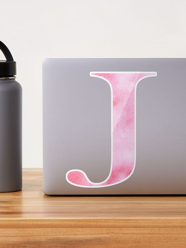 Initial Water Bottle - Pink, J