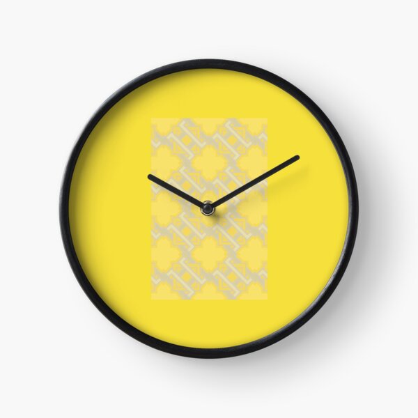 Yellow Geometric Pattern Clock