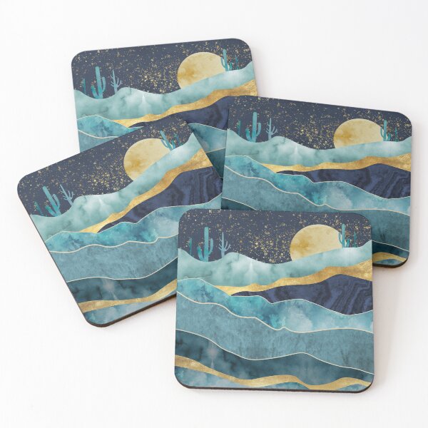 Item preview, Silhouettes of mountains with trees. Abstraction of textured plaster with gold elements. Mural designed and sold by darkmoonlight-.