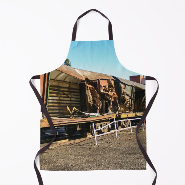 Item preview, Train cargo and goods carriages ripped open and rusting in the aftermath of a train crash. designed and sold by James-Cole.