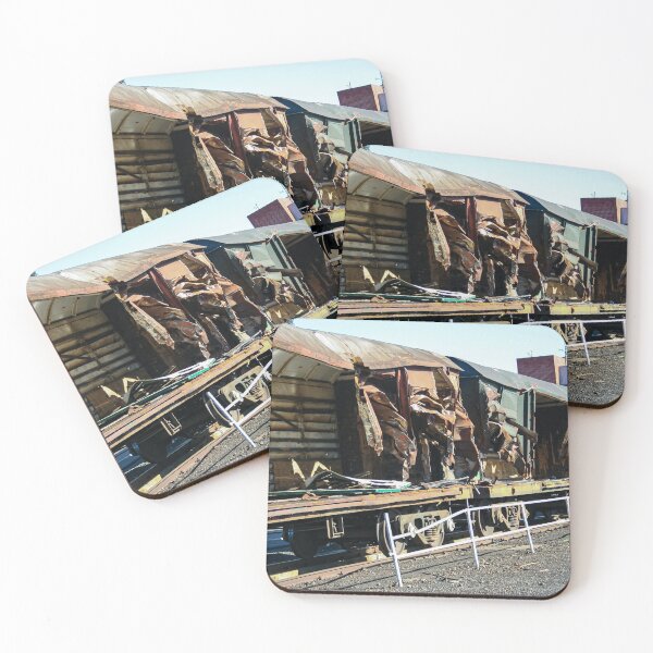 Item preview, Train cargo and goods carriages ripped open and rusting in the aftermath of a train crash. designed and sold by James-Cole.