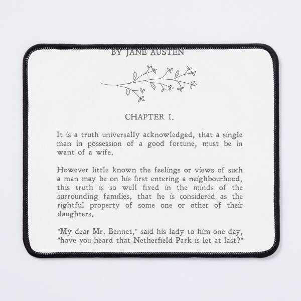 Item preview, Pride and Prejudice | Jane Austen | Quotes | Literary Gift | Book | Wall Art | Minimalist | Literary Poster | Physical Print designed and sold by SmashingInkster.