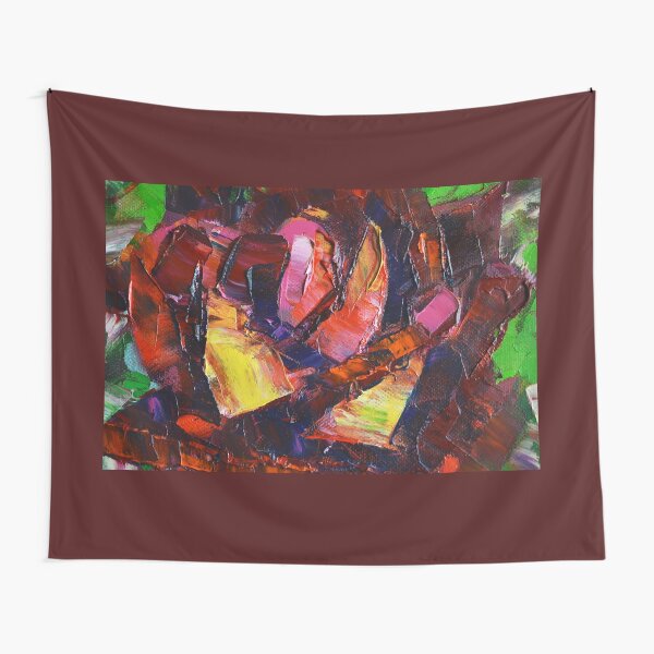 Impasto oil painting, rose flower,expressionism, flower painting. Tapestry