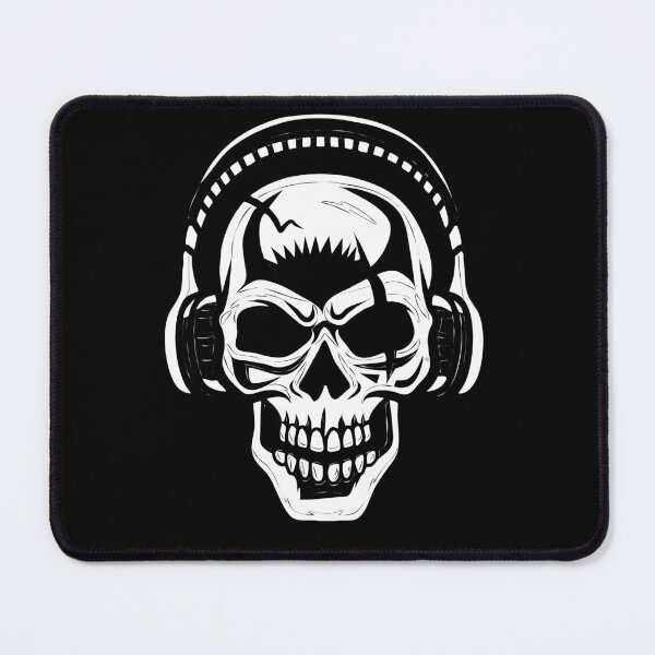 Item preview, ☠ Skull with Headphones ☠ Abstract Tribal Tattoo Style WHITE designed and sold by Naumovski.