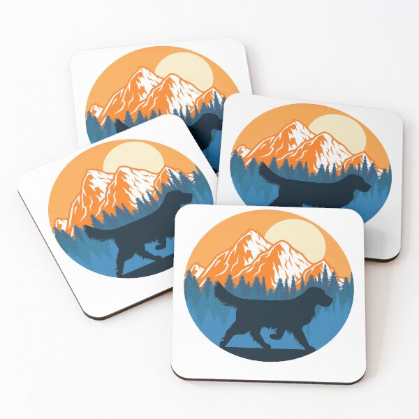 Item preview, Golden Retriever Dog Silhouette Sunset Mountain Forest golden retriever lover designed and sold by alaechamlal.