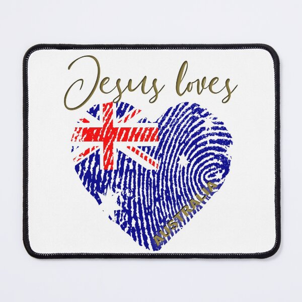 Item preview, Jesus loves Australia - Christian Quote, Heart and Flag designed and sold by TheKingdomAttic.