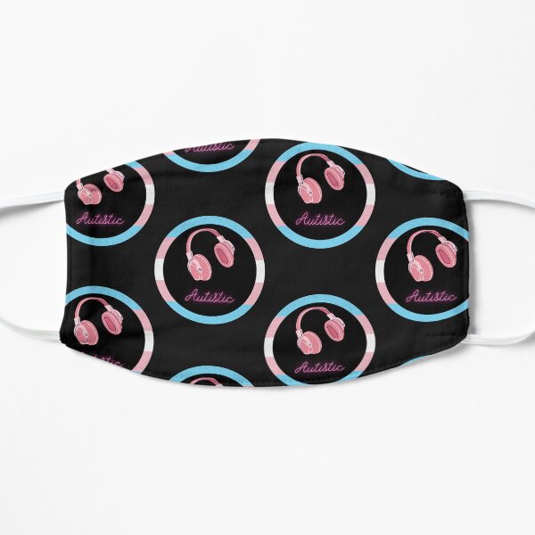 Autistic - Trans Flag Headphones (black) Flat Mask