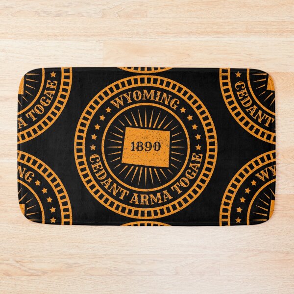 Item preview, Wyoming - Map Motto - Cedant Arma Togae - Badge Ratification  - US State Birthday 1890 designed and sold by Ranggasme.