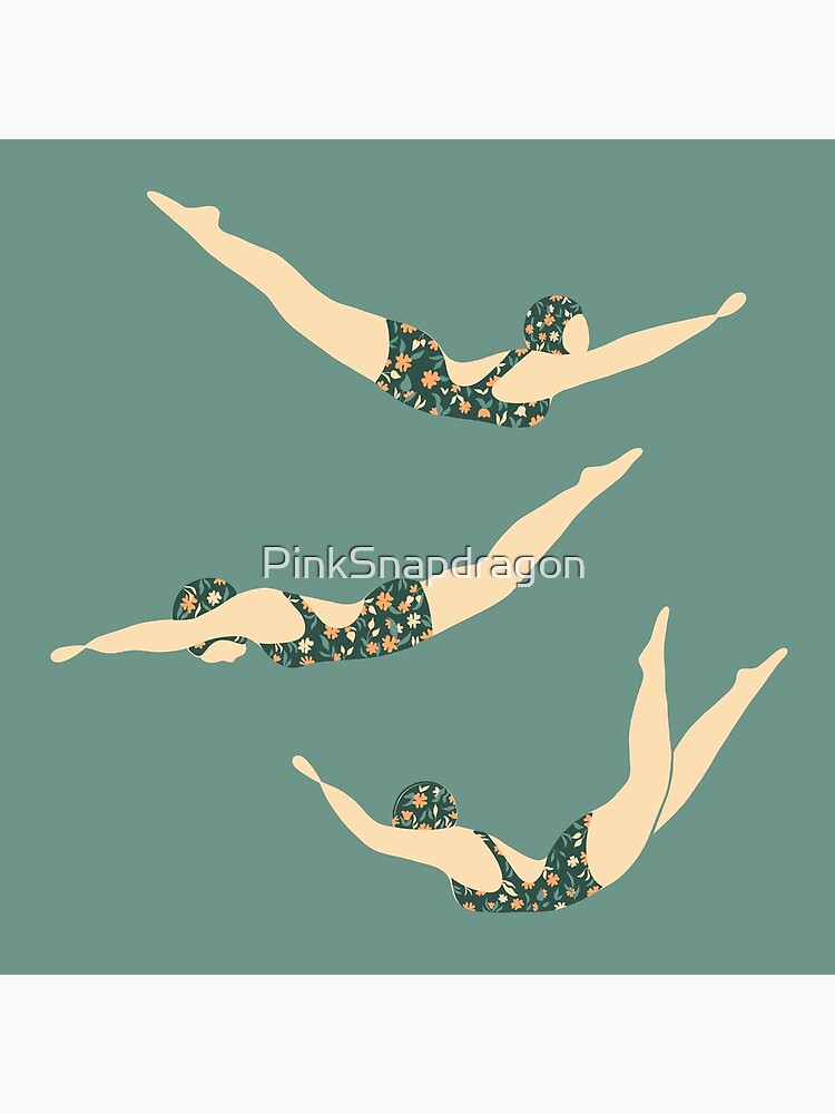 Retro swimmers Poster for Sale by PinkSnapdragon