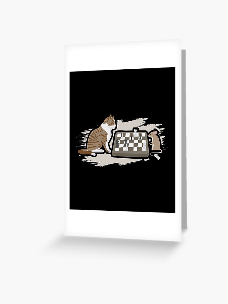 Cat And Mouse Playing Mindgame Boardgame A Game Of Chess Checkmate Greeting Card By Merchking1 Redbubble