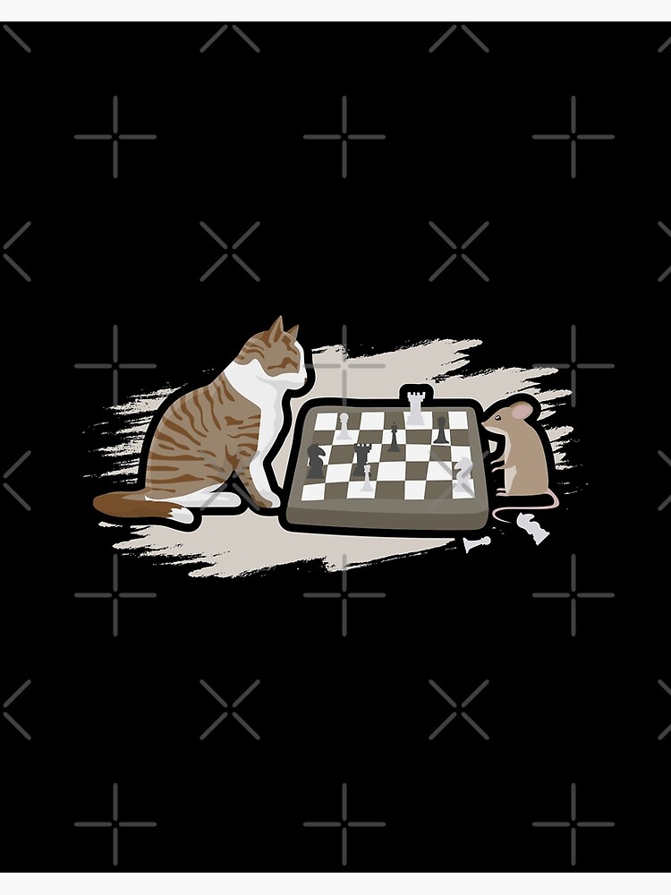 Impression Rigide Chat Et Souris Jouant Au Jeu De Societe Mindgame Un Jeu D Echecs Mat Mat Par Merchking1 Redbubble