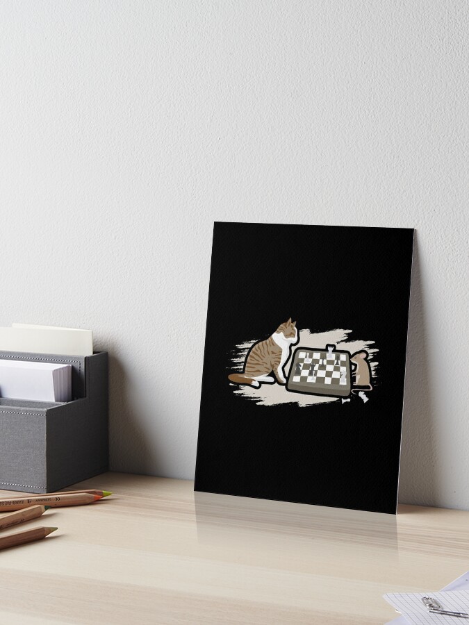 Cat And Mouse Playing Mindgame Boardgame A Game Of Chess Checkmate Art Board Print By Merchking1 Redbubble