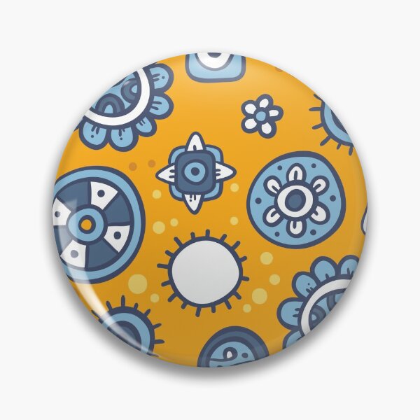 Item preview, Yellow, White, Blue Flower Hand Drawn Doodle Pattern designed and sold by GeeHanz.