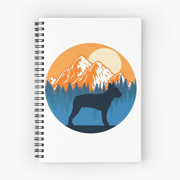 Item preview, Boston Terrier Dog Silhouette Sunset Mountain Forest boston terrier lover designed and sold by alaechamlal.