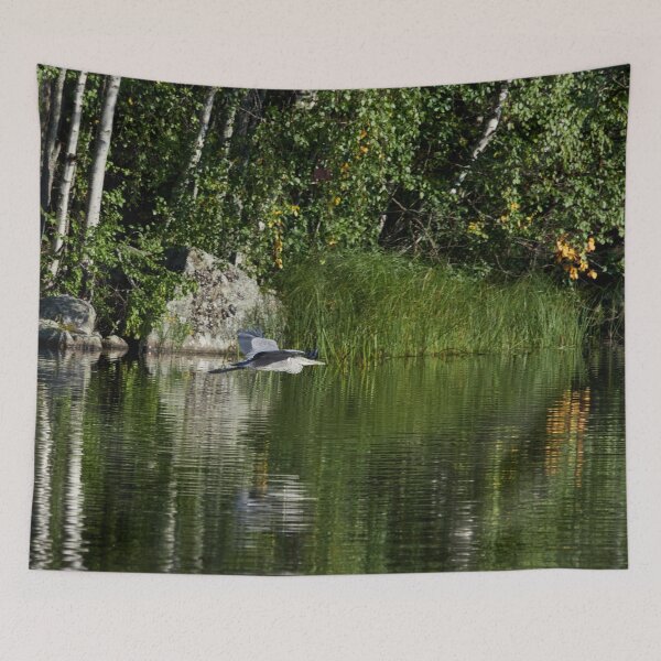 Item preview, Over the green waters. Grey Heron designed and sold by Jouko Lehto Photography.