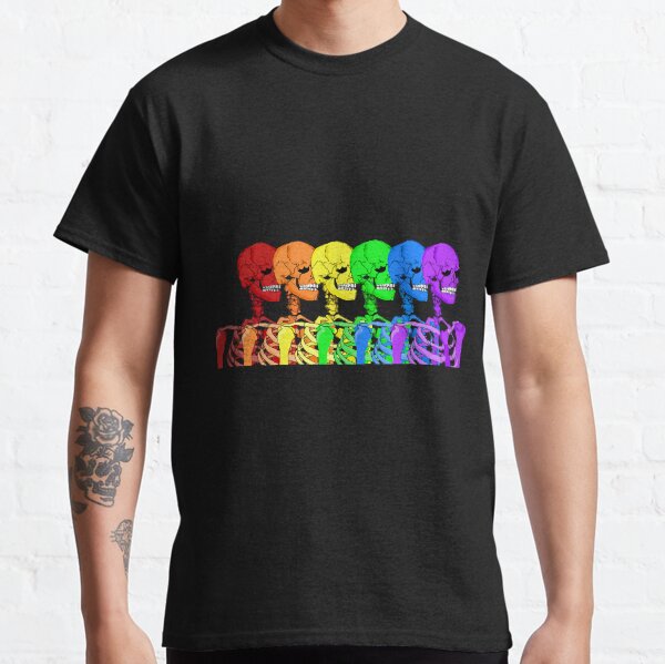 gay squelette arc-en-ciel 2 T-shirt classique