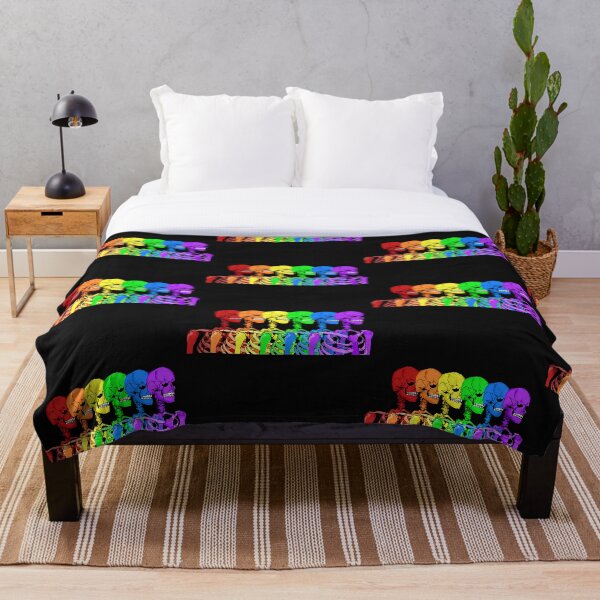 Gay Skeleton Rainbow 2 Throw Blanket