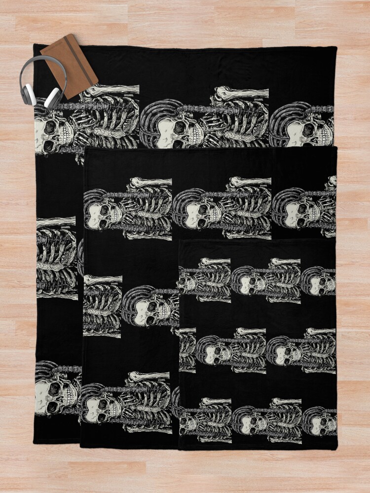 Alternate view of Goth Bones 192 Throw Blanket