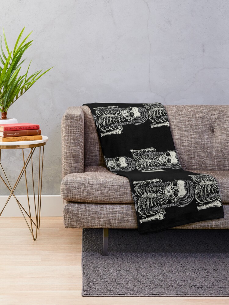 Alternate view of Goth Bones 192 Throw Blanket