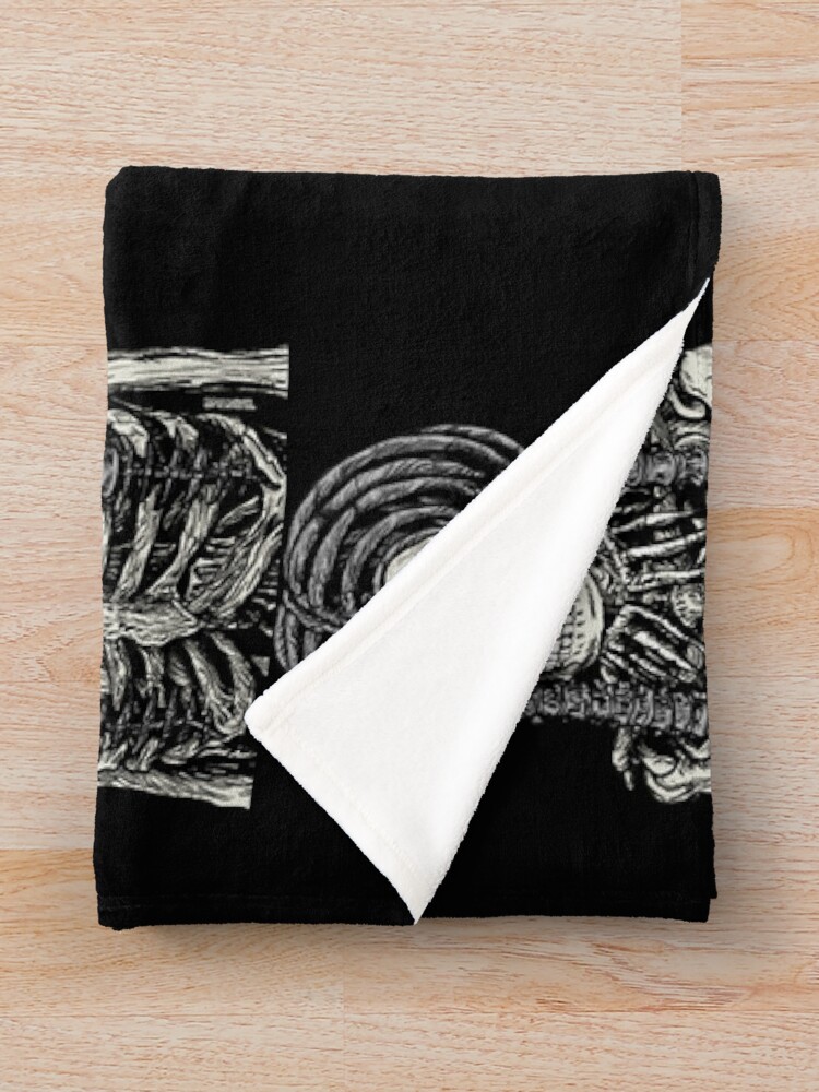 Alternate view of Goth Bones 192 Throw Blanket
