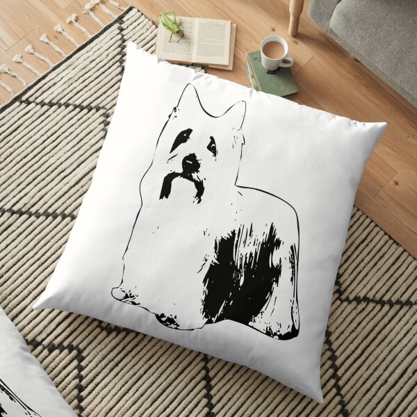 Australian Silky Terrier Abstract Floor Pillow