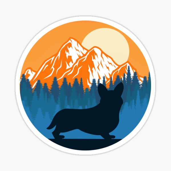 Item preview, Corgi Dog Silhouette Sunset Mountain Forest corgi lover designed and sold by alaechamlal.