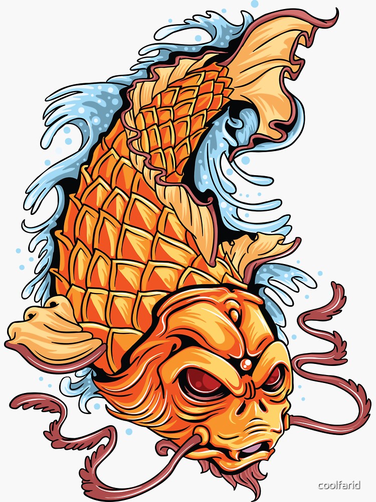 "Watercolor Zombie Catfish Illustration " Sticker for Sale by coolfarid