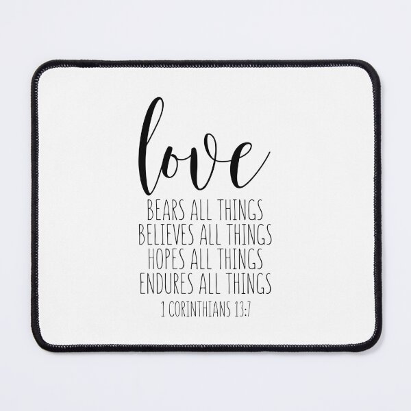 Item preview, Love Bears All Things, 1 Corinthians 13:7, Bible Verse, Christian Gift, Christian Decor designed and sold by aenaonartwork.