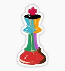Buntes Schach-König-Stück Sticker