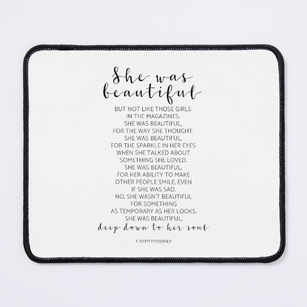 Item preview, She Was Beautiful But Not Like Those Girls In The Magazines, F. Scott Fitzgerald Quote, Gift For Her designed and sold by aenaonartwork.
