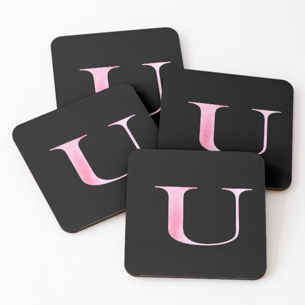Item preview, Watercolor Monogram Pink Letter U designed and sold by NECHSTORE.