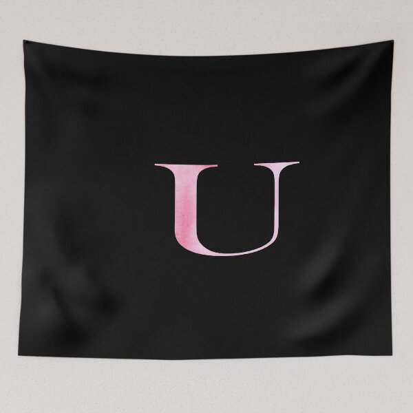 Item preview, Watercolor Monogram Pink Letter U designed and sold by NECHSTORE.