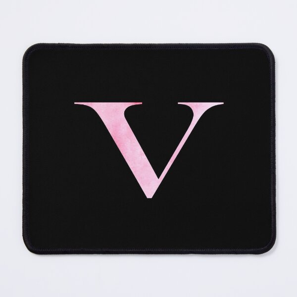 Artikelvorschau, Aquarell Monogramm rosa Buchstabe V entworfen und verkauft von NECHSTORE.