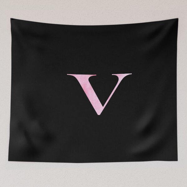 Artikelvorschau, Aquarell Monogramm rosa Buchstabe V entworfen und verkauft von NECHSTORE.
