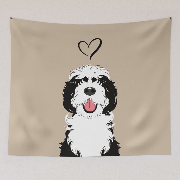 Item preview, LOVE Black and White Sheepadoodle 1 designed and sold by Lulupainting.