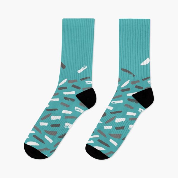 Item preview, Abstract design brush strokes in turquoise and gray designed and sold by romanideco.