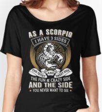 Camiseta ancha para mujer Como A Escorpio, tengo 3 lados