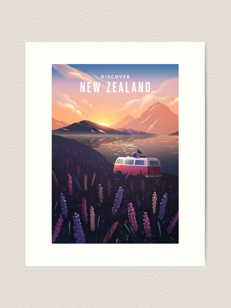 Alternate view of Discover New Zealand Art Print