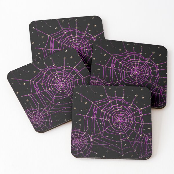 Item preview, Gothic Spider Web Purple Glitter Halloween Spider Web Pattern Rhinestone Glam Goth designed and sold by GlamourChick.