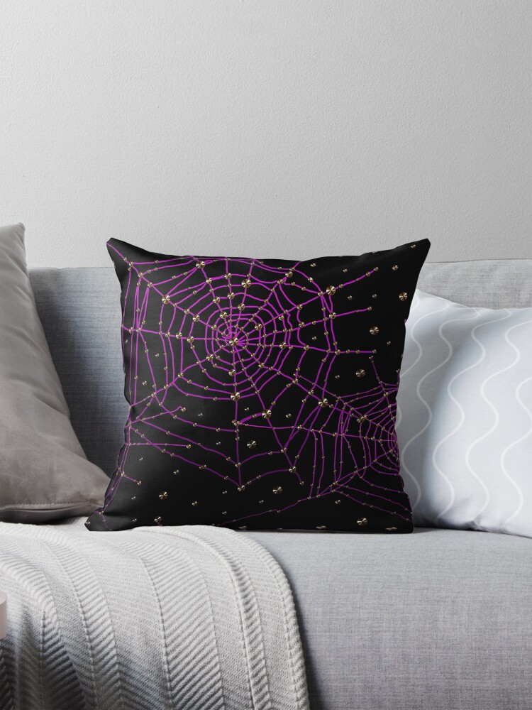 Gothic Spider Web Purple Glitter Halloween Spider Web Pattern